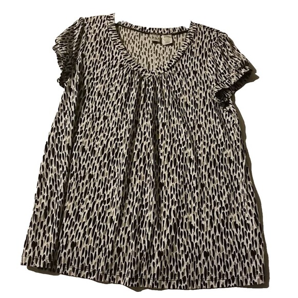 DUO MATERNITY BLACK GREY AND WHITE TOP LARGE BLOUSE NWT - Picture 3 of 9